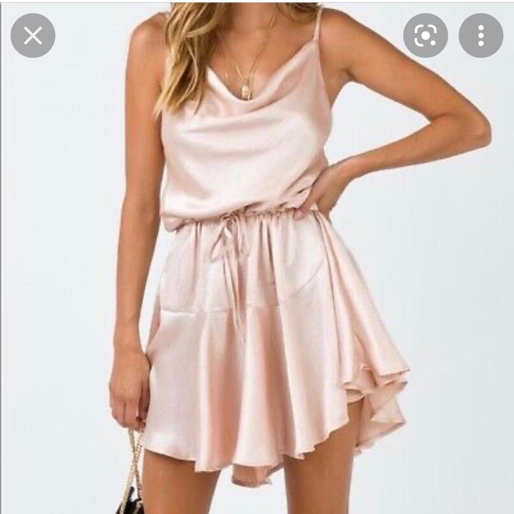 Satin cowl neck mini dress